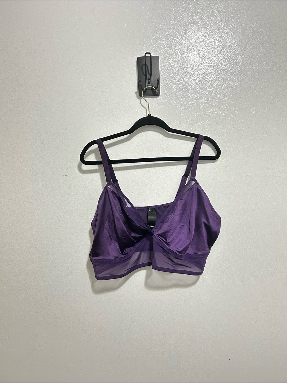 NWT Torrid Blackberry Purple Satin Triangle Longline Bralette Size 4 4X